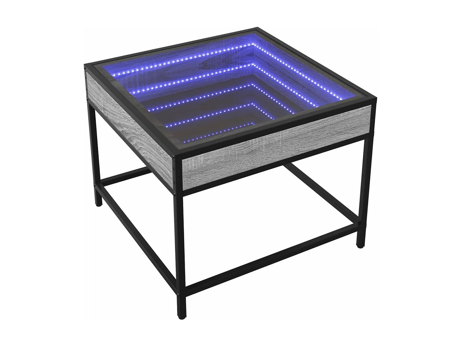 Table basse avec LED Infinity sonoma gris 50x50x41 cm