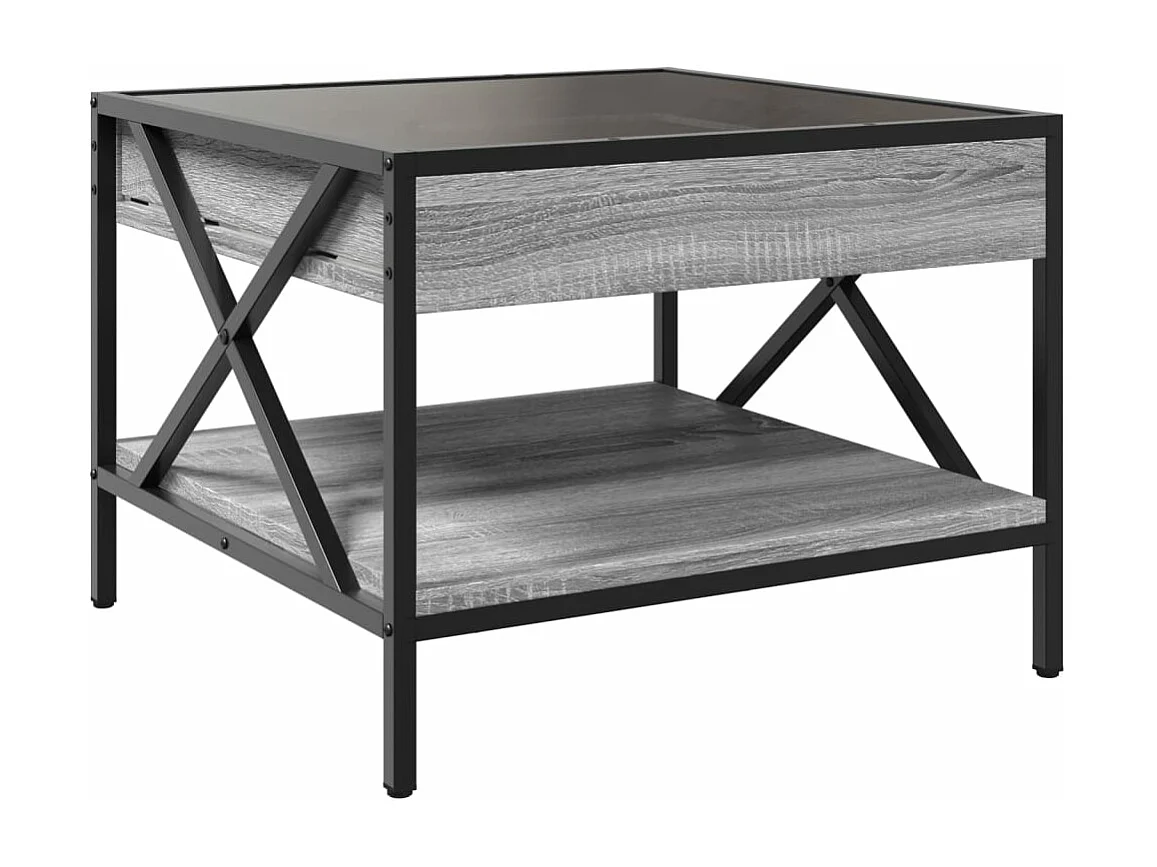 Table basse avec LED Infinity sonoma gris 50x50x38 cm