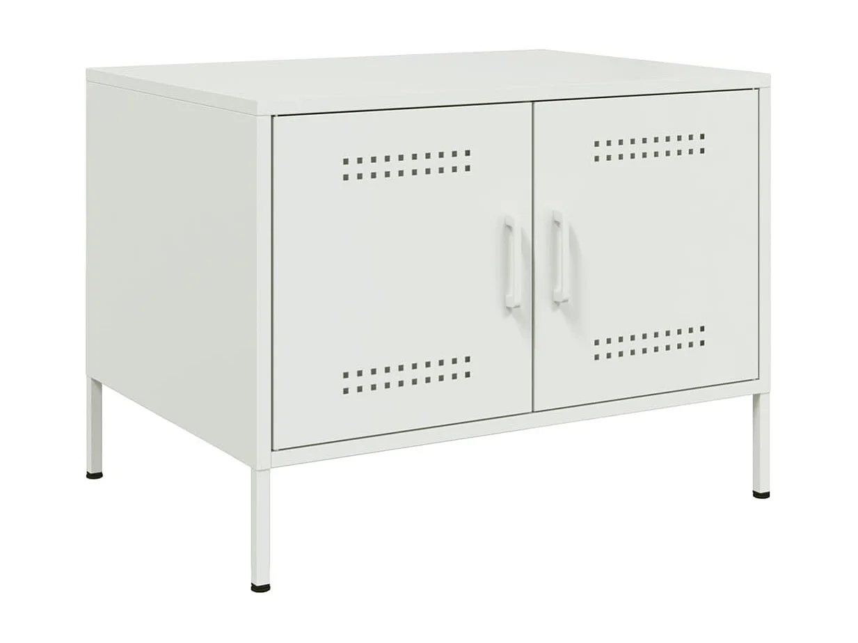 Mesa de centro 68x50x50,5 cm aço laminado a frio branco