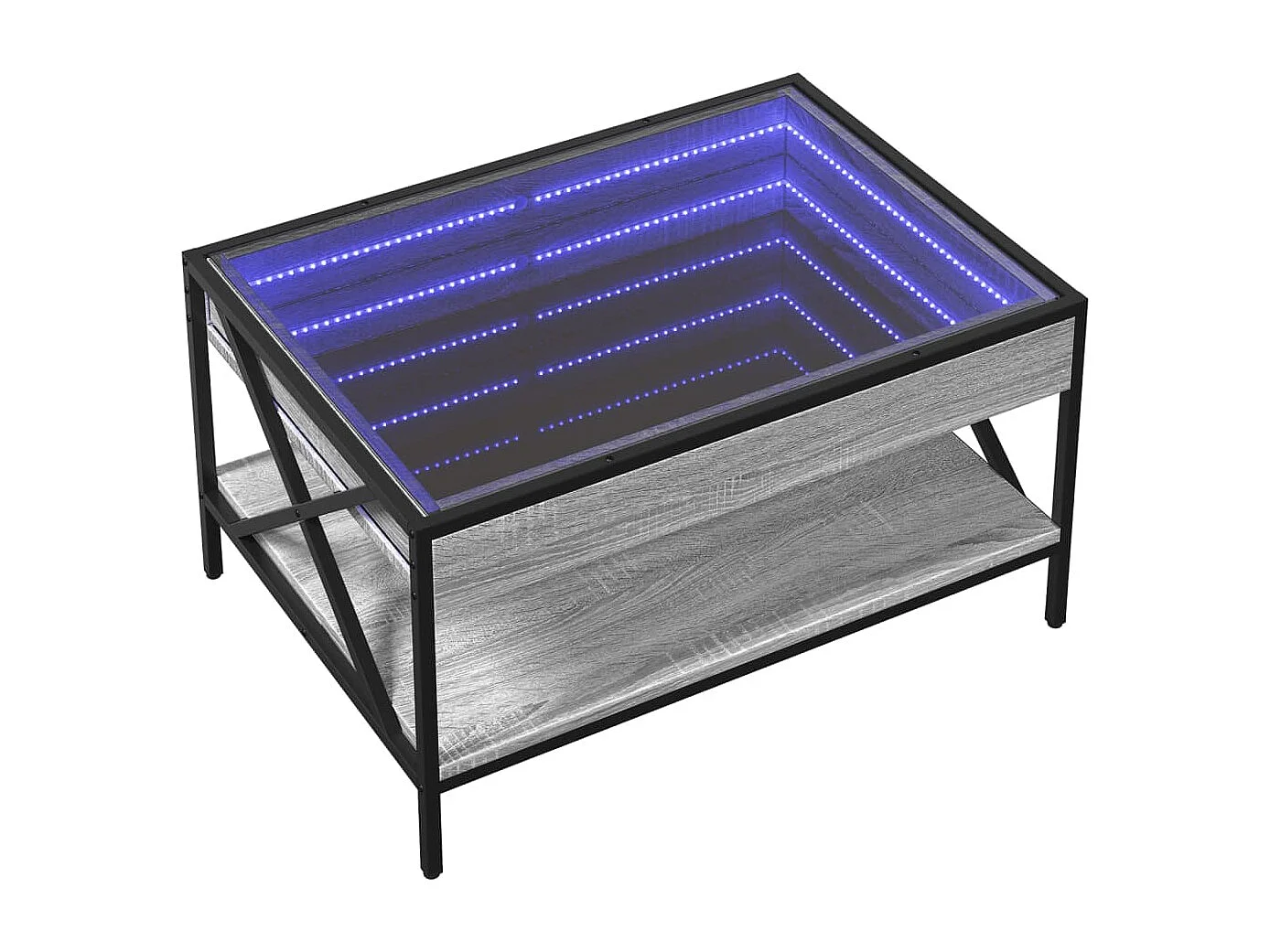 Table basse avec LED infini sonoma gris 70x50x38 cm