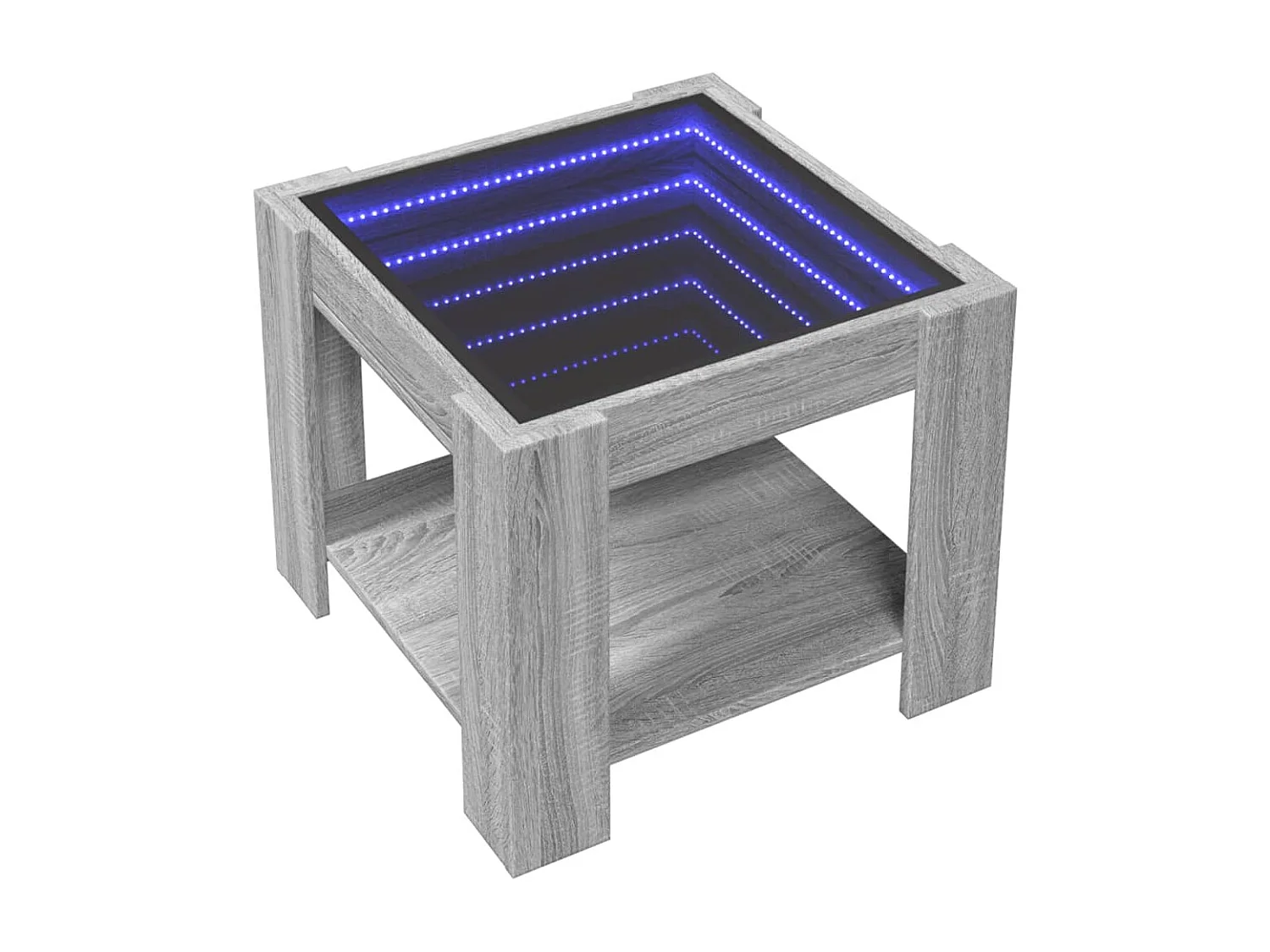 Mesa de centro y LED madera ingeniería gris Sonoma 53x53x45 cm