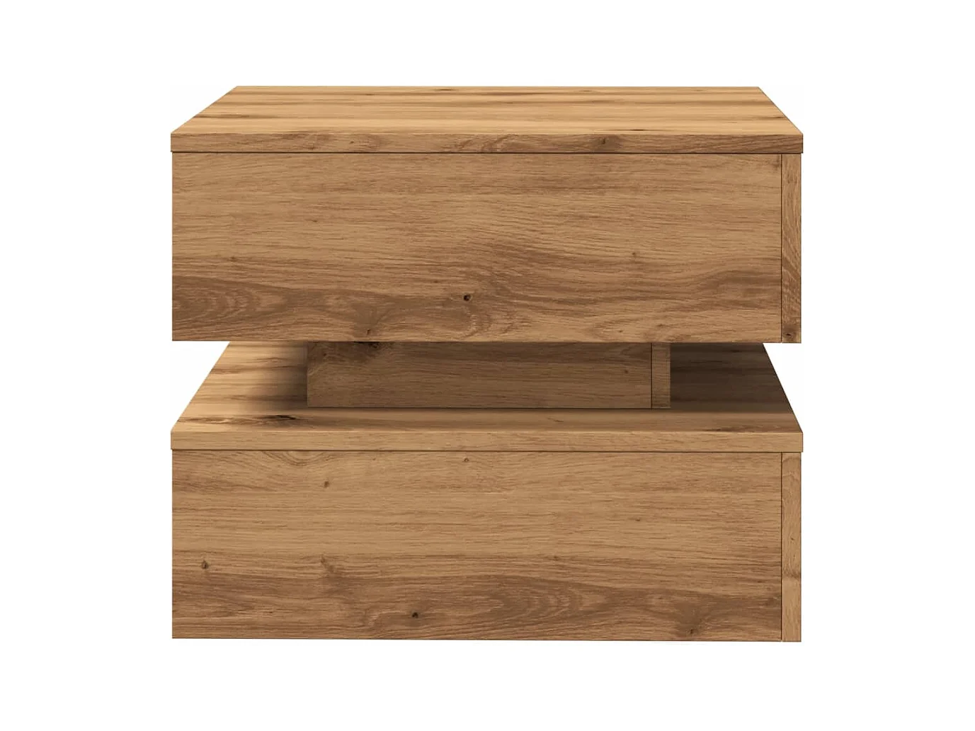 Table basse avec lumières LED chêne artisanal 50x50x40 cm