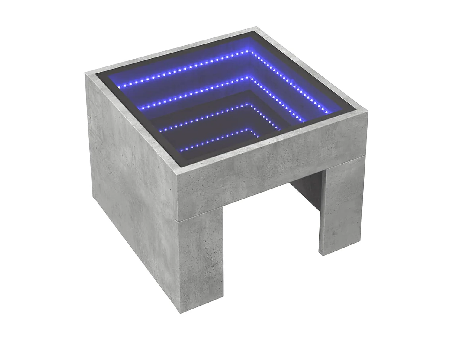 Table basse avec LED infini gris béton 40x40x30 cm