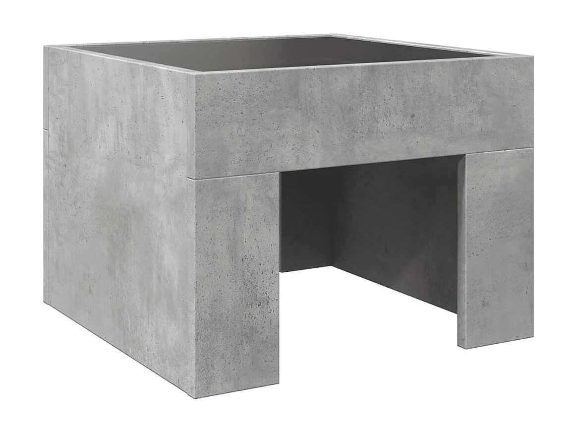 Table basse avec LED infini gris béton 40x40x30 cm