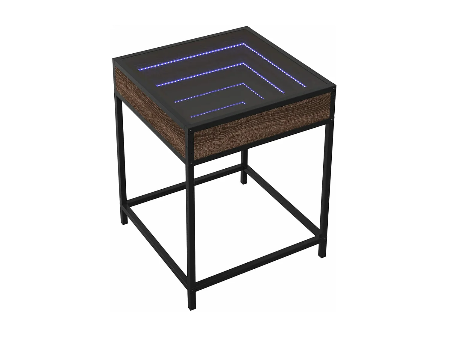 Table basse avec LED Infinity chêne marron 40x40x51 cm