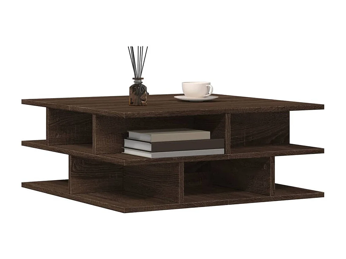 Table basse chêne marron 70x70x29 cm bois d'ingénierie