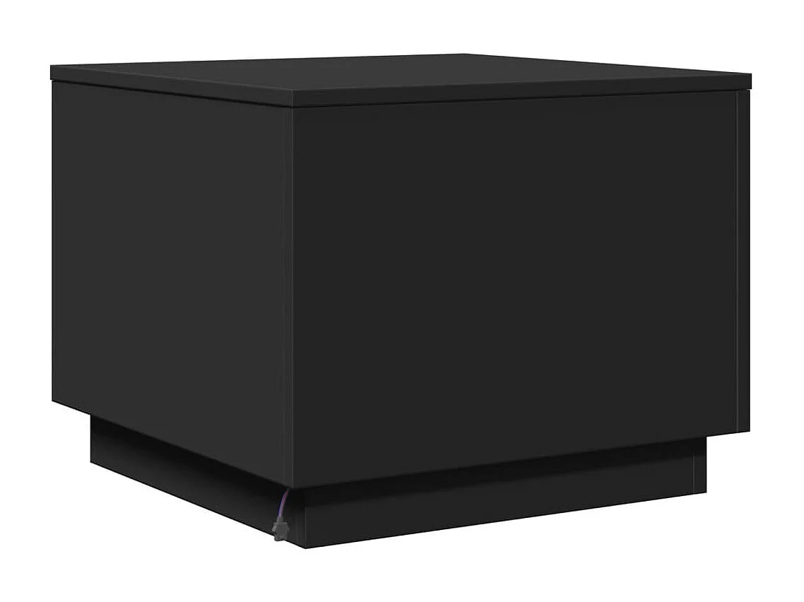 Salontafel met LED-verlichting 50x50x40 cm zwart