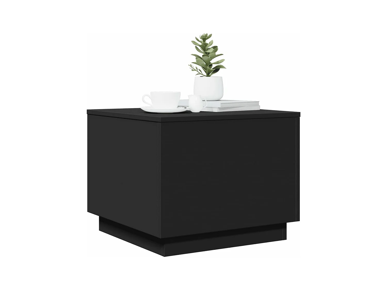 Table basse avec lumières LED noir 50x50x40 cm