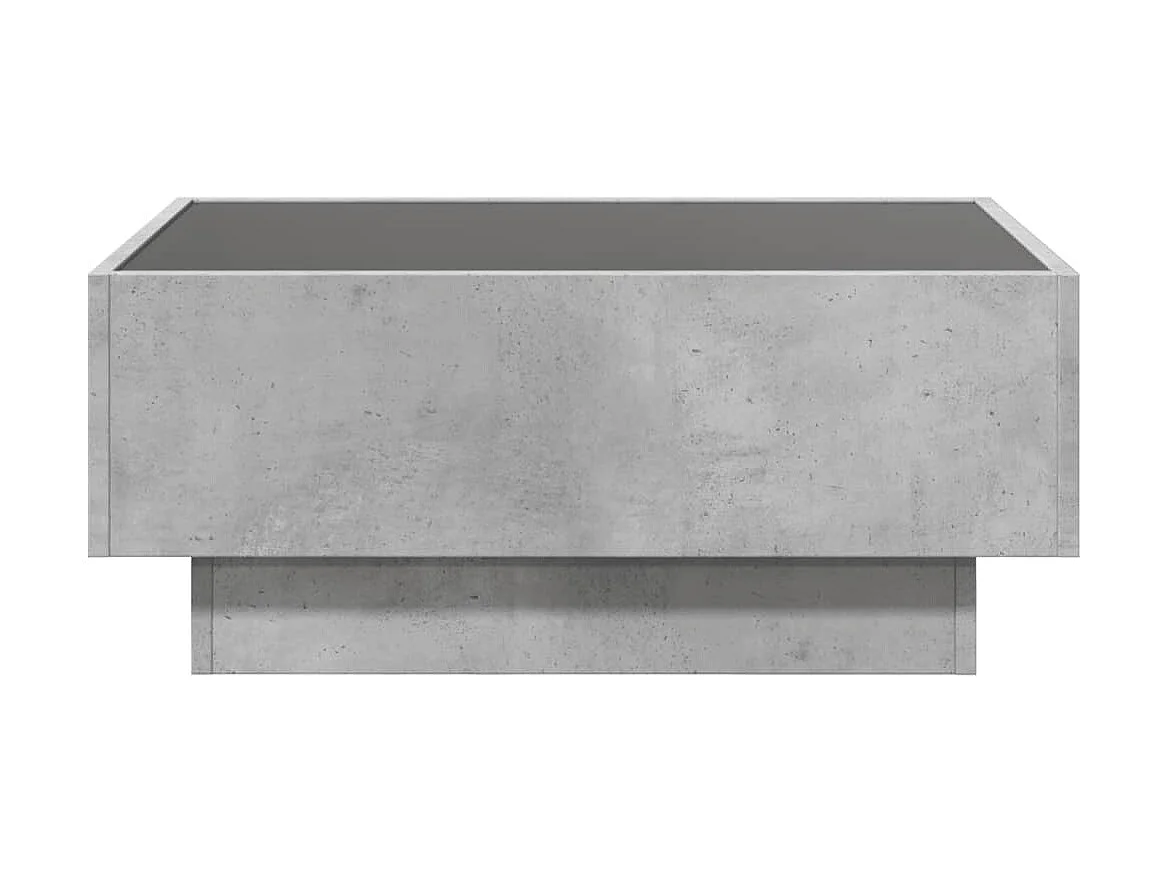 Table basse avec LED gris béton 70x50x30 cm bois d'ingénierie