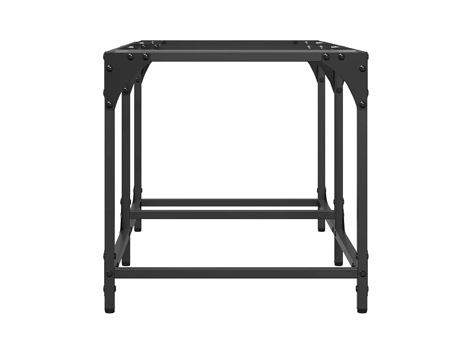 Table basse avec dessus en verre transparent 78,5x40x40cm acier