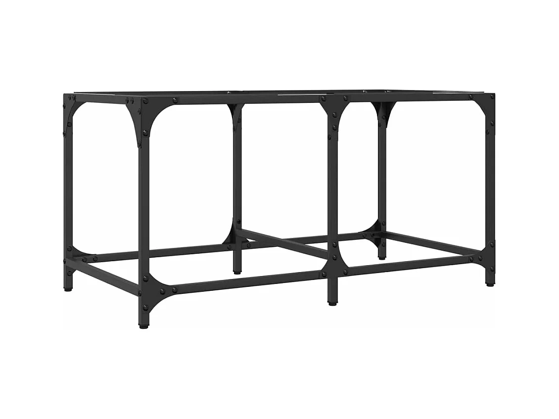 Table basse avec dessus en verre transparent 78,5x40x40cm acier