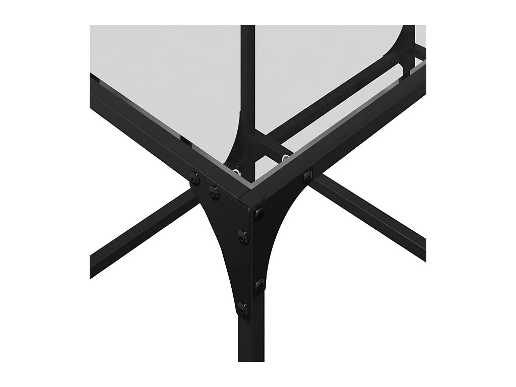 Table basse avec dessus en verre transparent 78,5x40x40cm acier