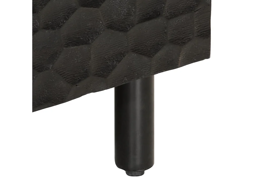 Table basse noir 80x50x40 cm bois massif de manguier