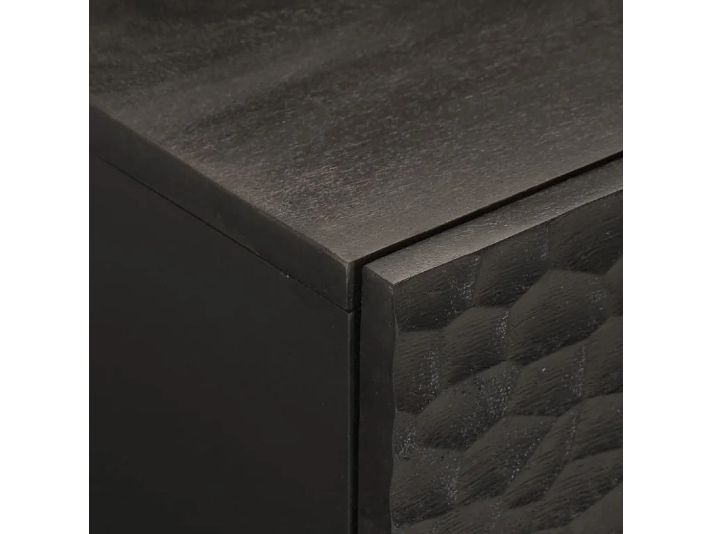 Table basse noir 80x50x40 cm bois massif de manguier