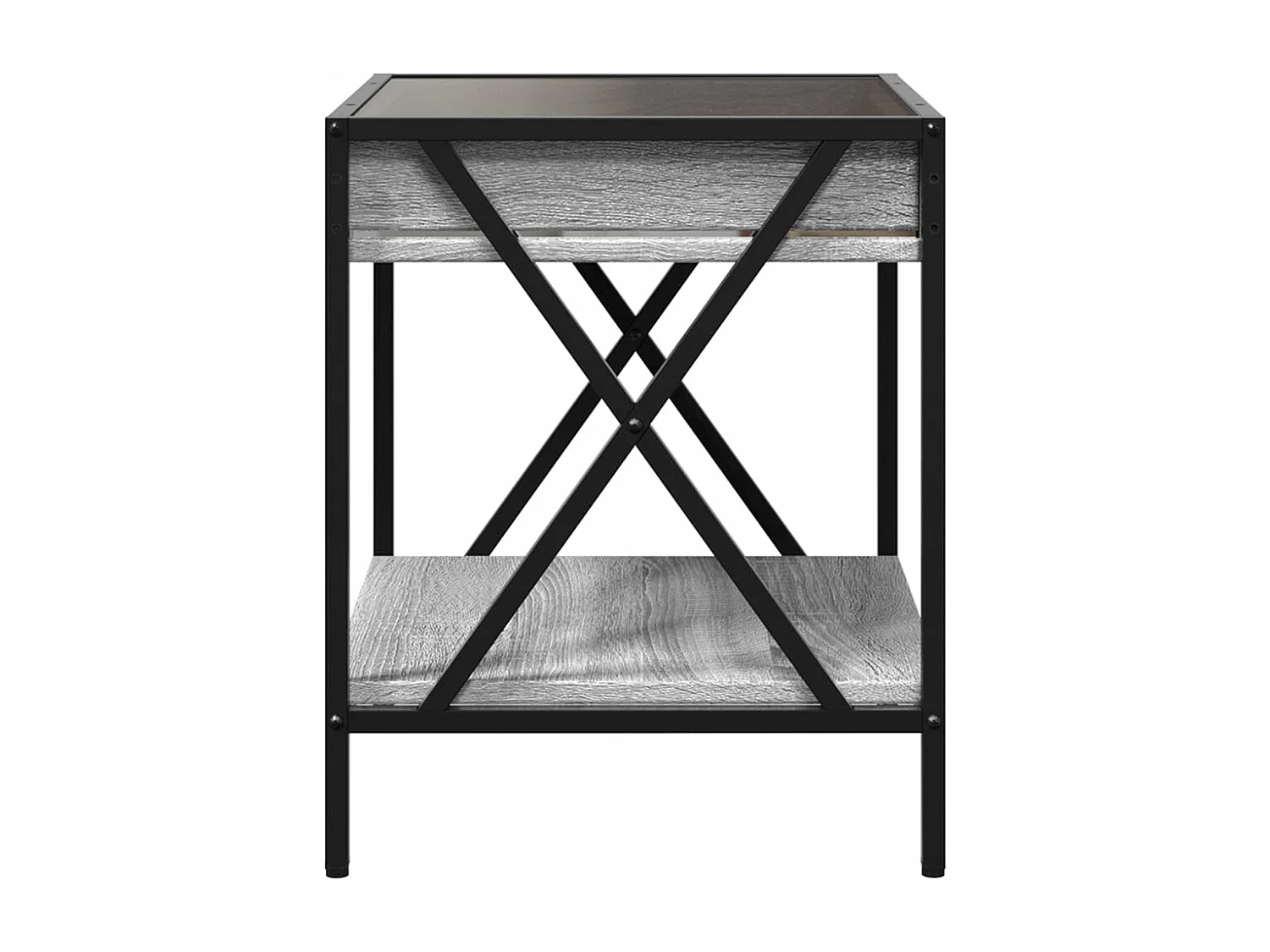 Table basse avec LED Infinity sonoma gris 40x40x49 cm