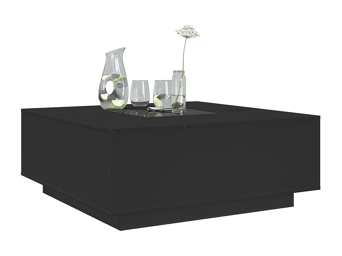 Mesa de centro luzes LED Infinity 100x100x40 cm preto