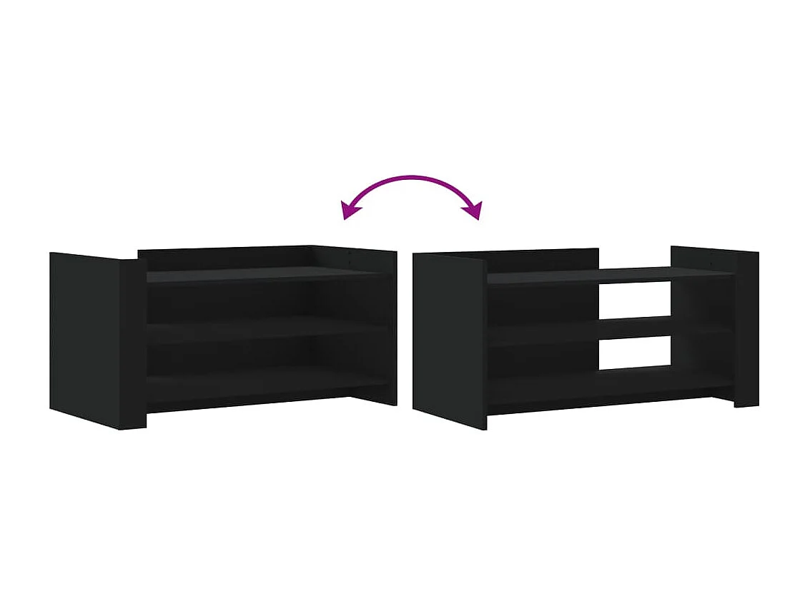 Table basse noir 100x50x50 cm bois d'ingénierie