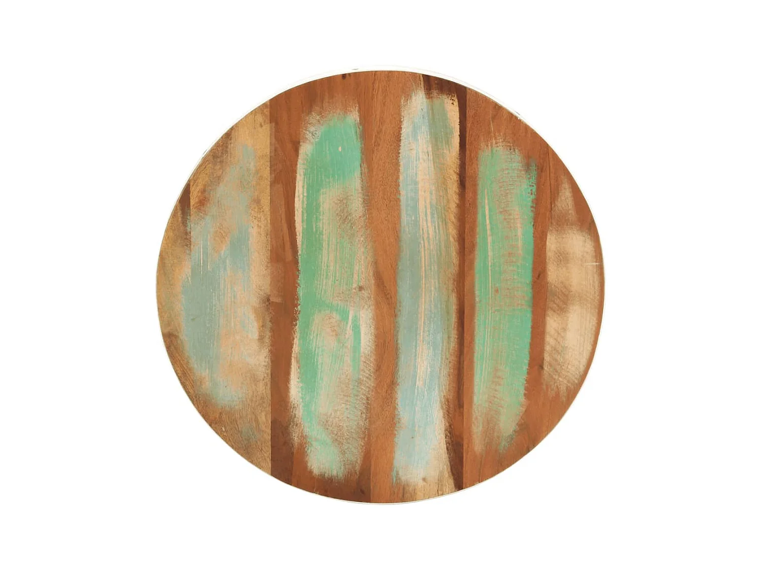 Table basse en forme de bol blanc bois de récupération massif