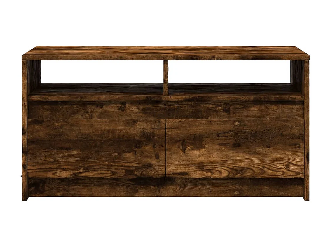 Table basse avec lumières LED chêne fumé ois d'ingénierie