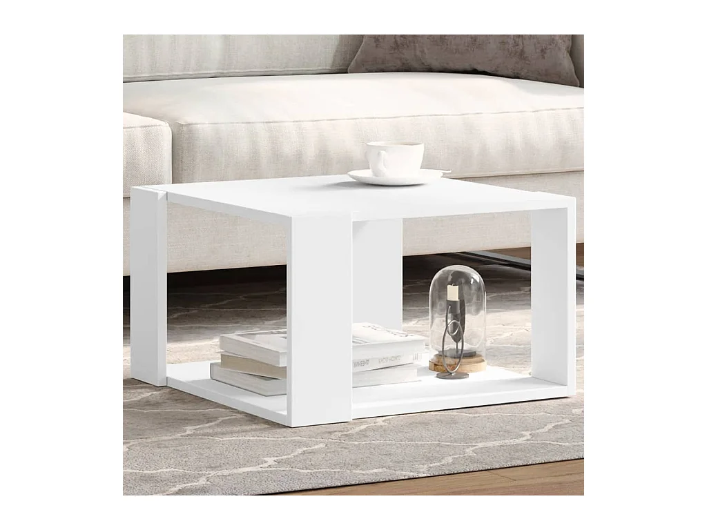 Table basse blanc 51,5x51,5x30 cm bois d'ingénierie