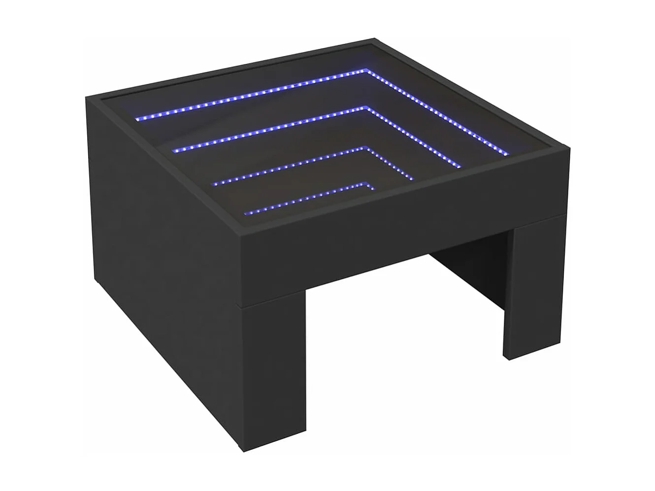 Table basse avec LED infini noir 50x50x30 cm