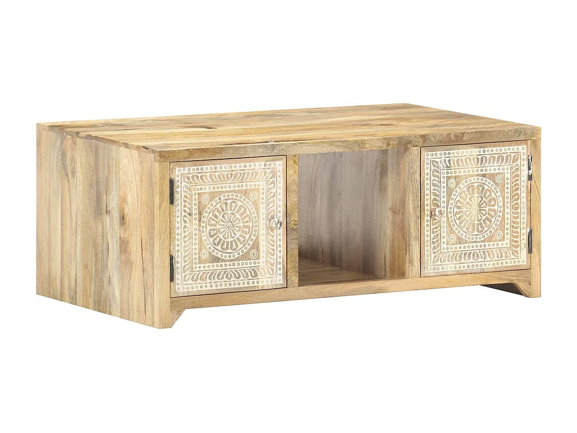 Table basse 90x50x35 cm Bois solide de manguier