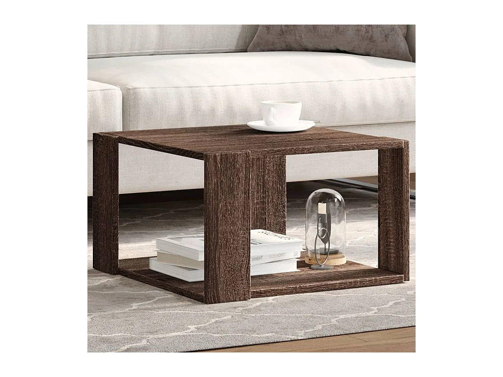 Table basse chêne marron 51,5x51,5x30 cm bois d'ingénierie