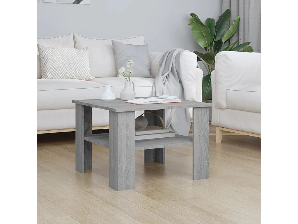 Table basse Sonoma gris 60x60x42 cm Bois d'ingénierie