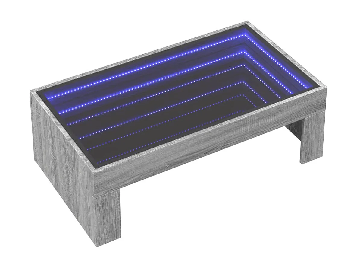 Table basse avec LED infini sonoma gris 90x50x30 cm