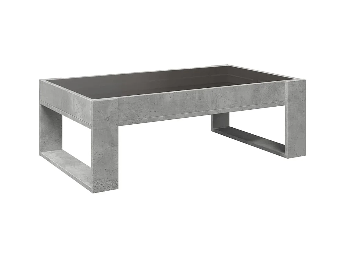 Mesa de centro luzes LED Infinity 90x53x30 cm cinzento cimento