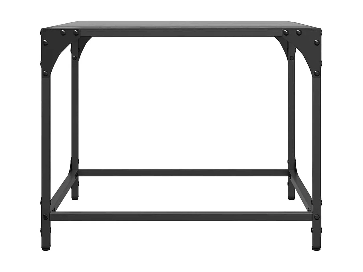 Table basse avec dessus en verre noir 50x50x40 cm acier