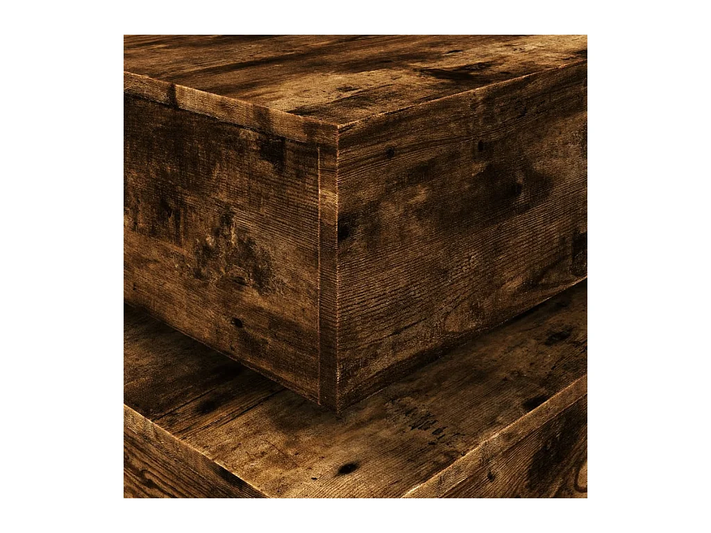 Table basse avec lumières LED chêne fumé 50x50x40 cm
