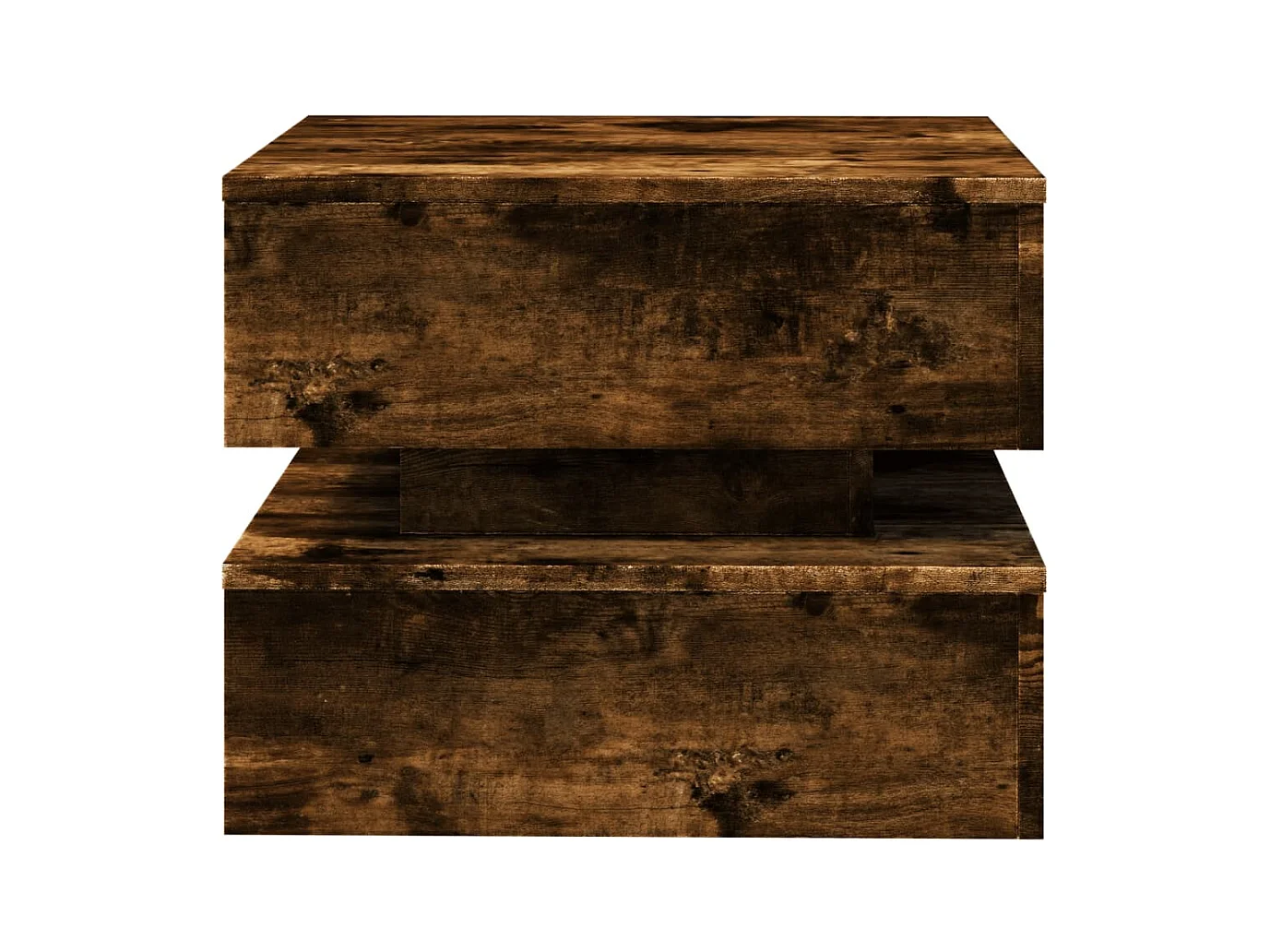 Table basse avec lumières LED chêne fumé 50x50x40 cm