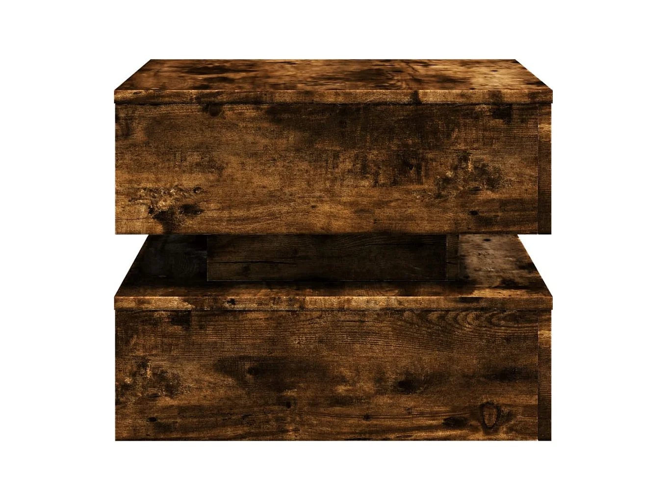 Table basse avec lumières LED chêne fumé 50x50x40 cm