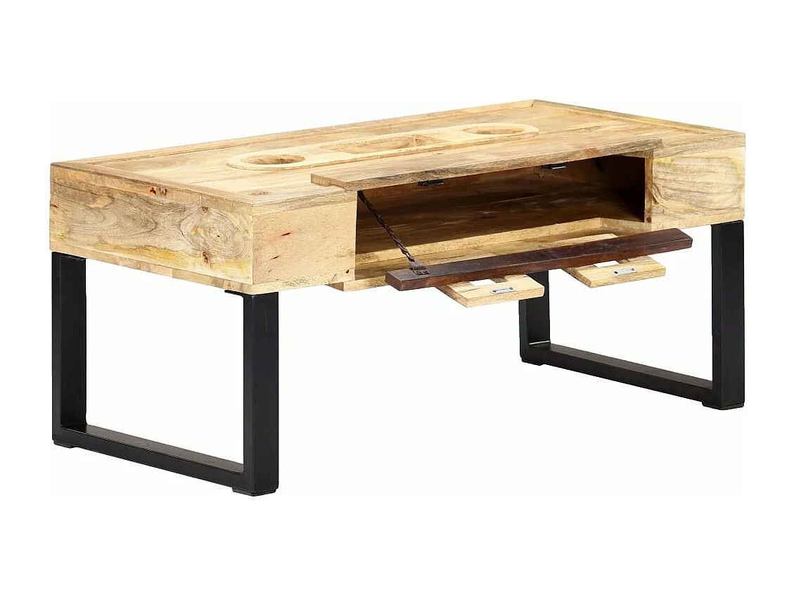 Table basse Style cassette 100x52x45 cm Bois de manguier massif