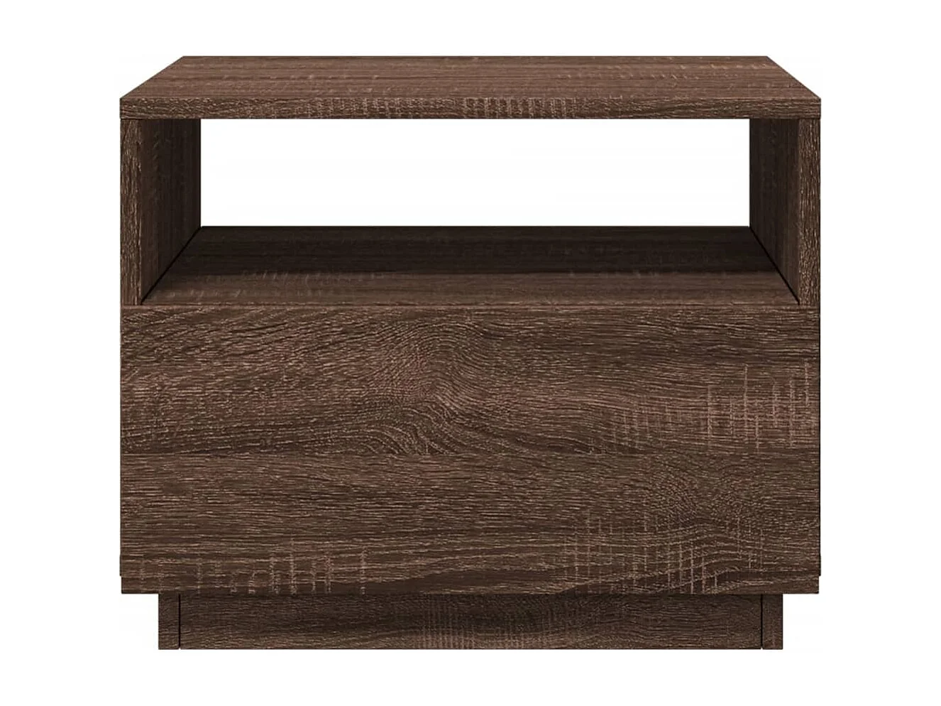 Table basse avec lumières LED chêne marron 50x49x40 cm