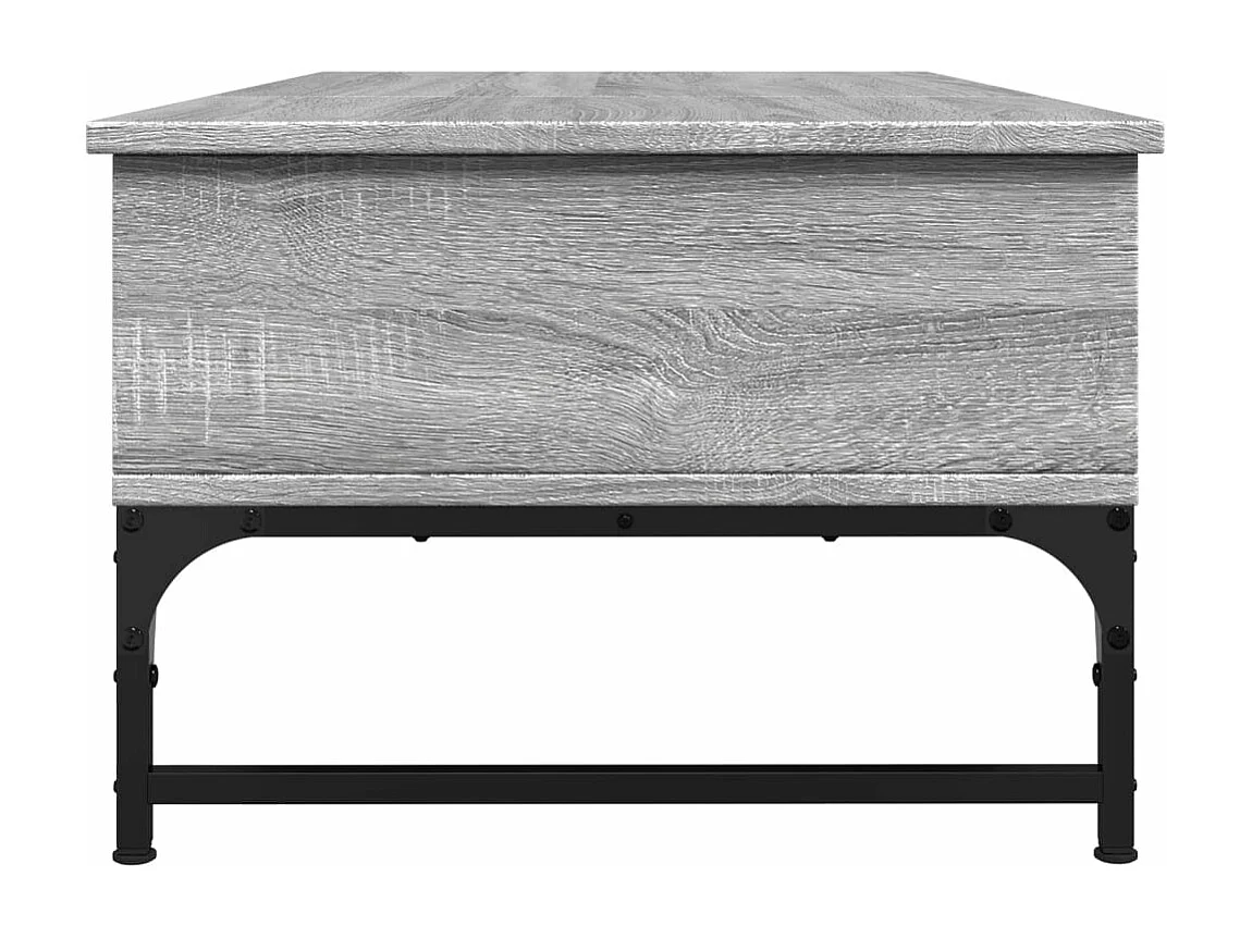 Table basse sonoma gris 100x50x35 cm bois d'ingénierie et métal