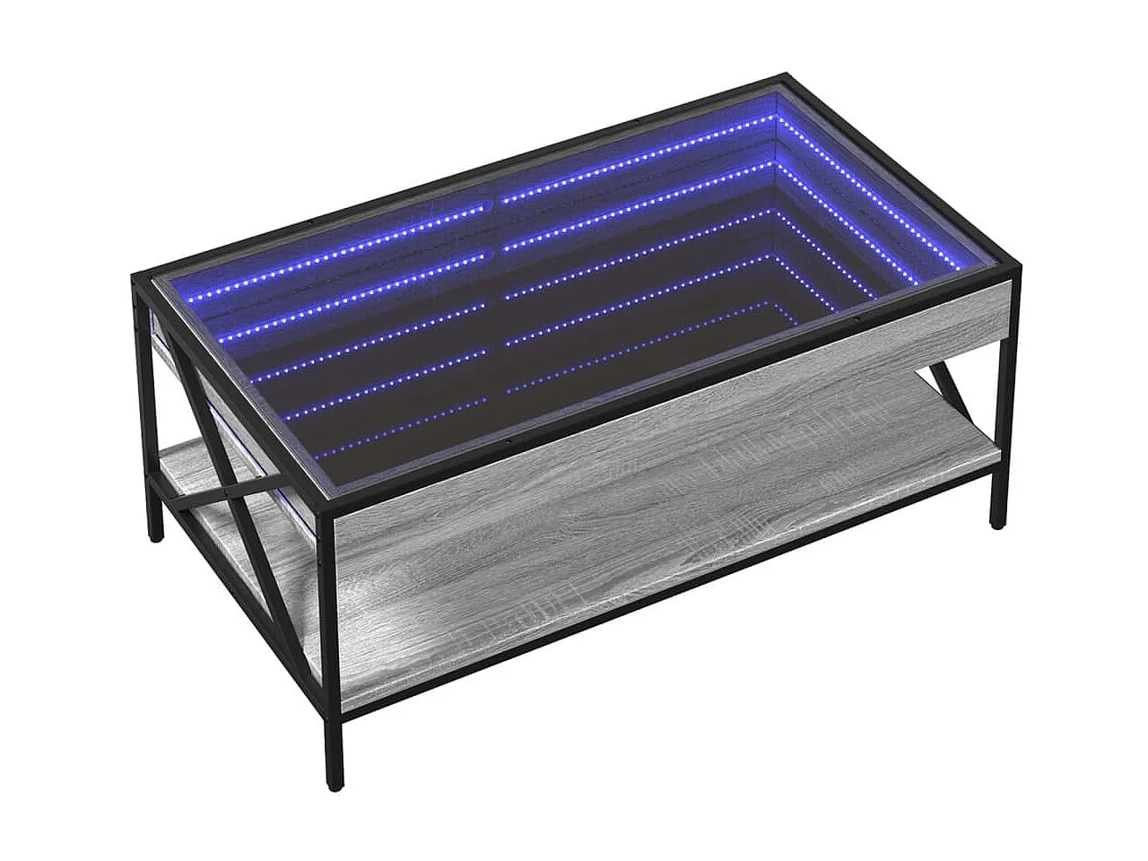 Table basse avec LED infini sonoma gris 90x50x38 cm