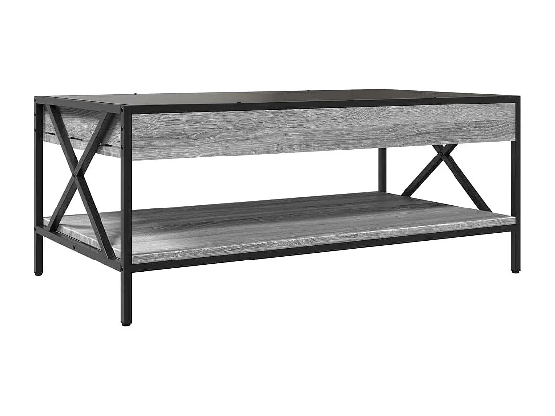 Table basse avec LED infini sonoma gris 90x50x38 cm
