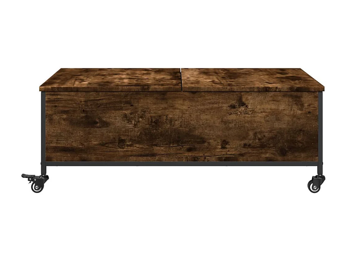 Mesa de centro com rodas derivados de madeira carvalho fumado