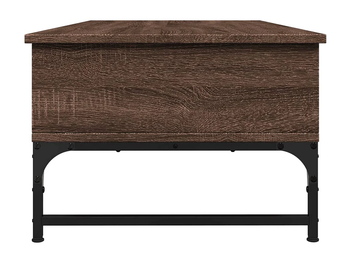 Salontafel 100x50x35 cm bewerkt hout en metaal bruin eikenkleur