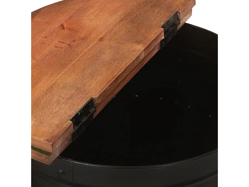 Salontafel 50x39,5 cm massief gerecycled hout zwart