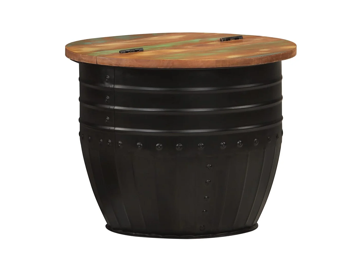 Table basse noir 50x39,5 cm bois de récupération massif