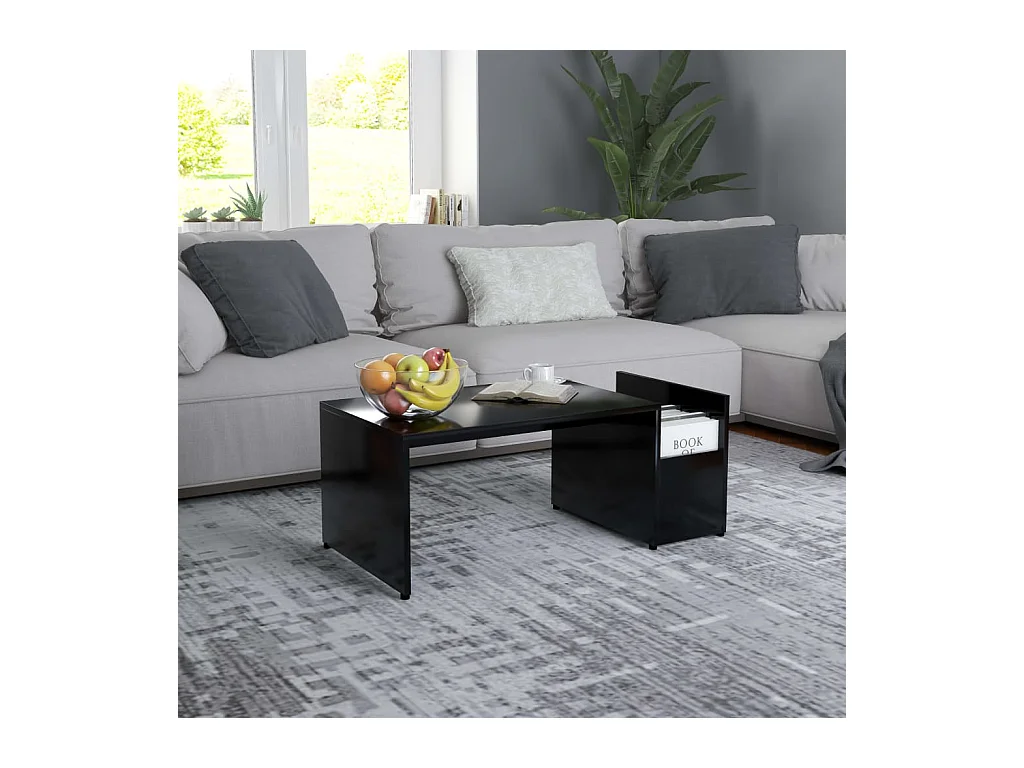 Table basse Noir 90x45x35 cm Aggloméré