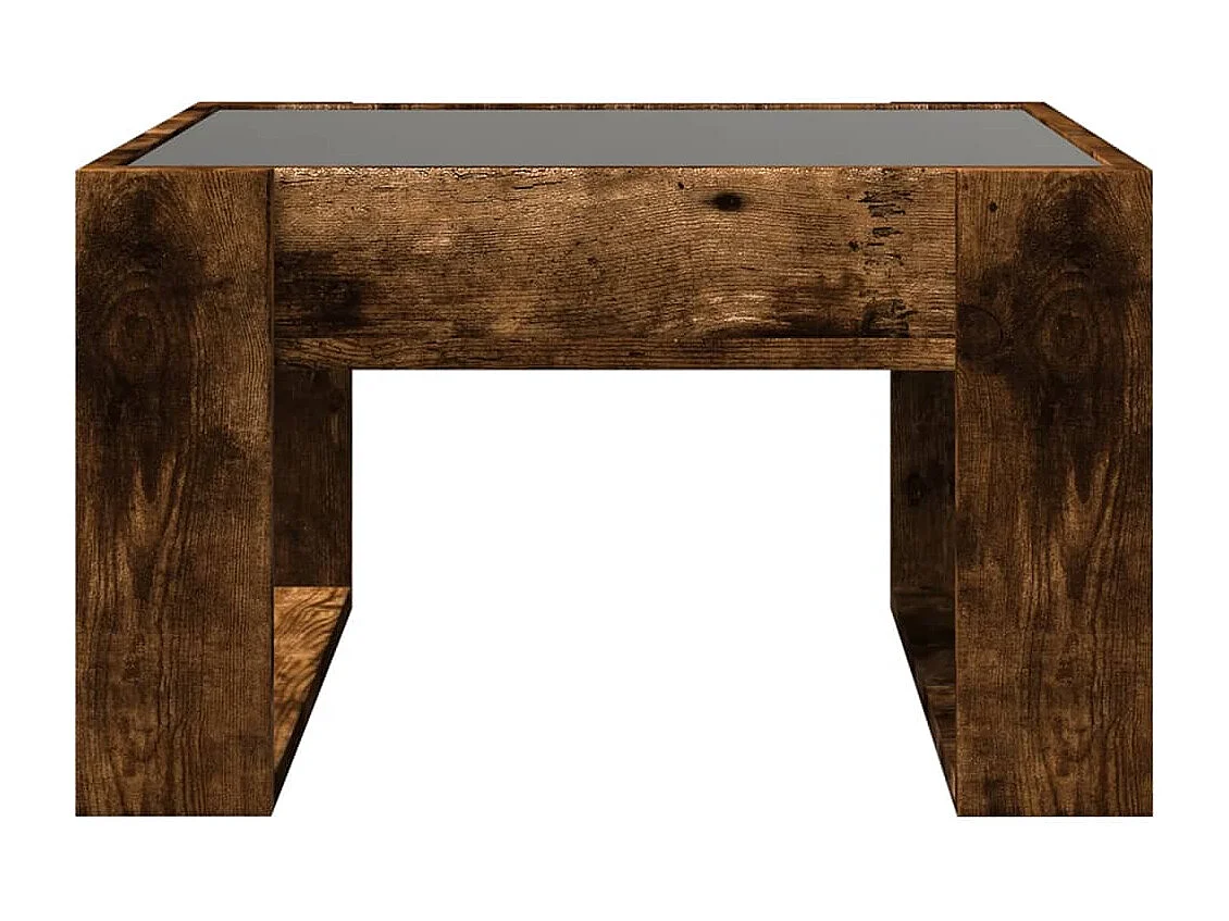 Table basse avec LED infini chêne fumé 50x53x30 cm