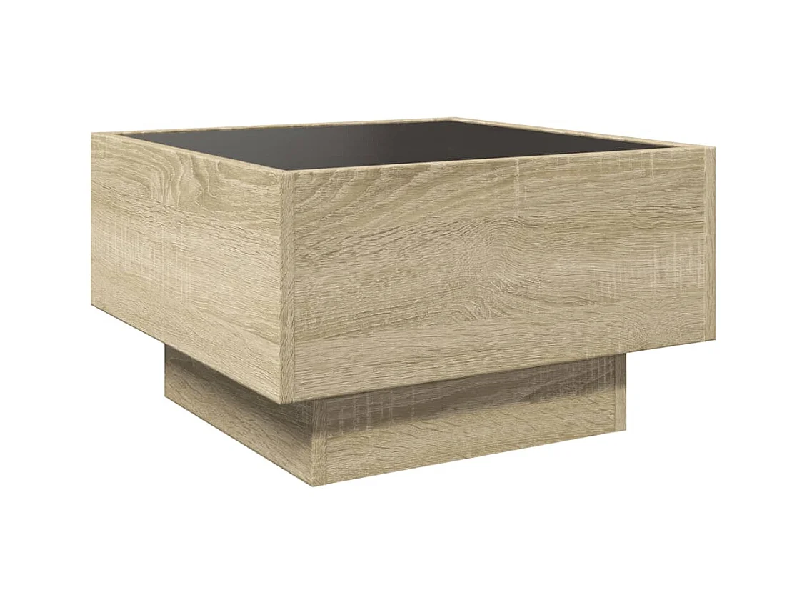 Table basse avec LED chêne sonoma 50x50x30 cm bois d'ingénierie