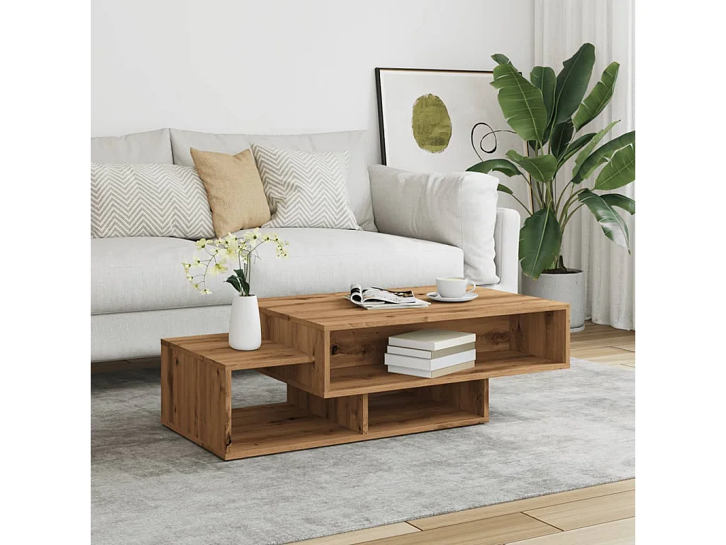 Mesa de centro 105x55x32 cm deriv. madeira carvalho artisiano