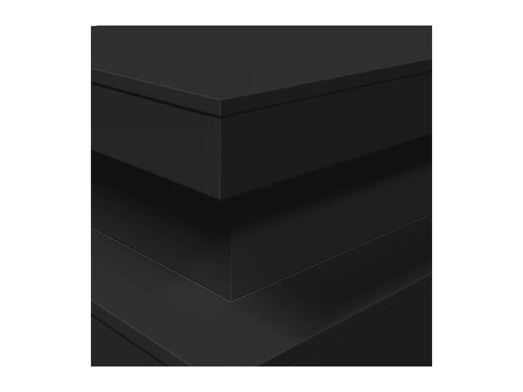 Table basse avec lumières LED noir 90x50x40 cm