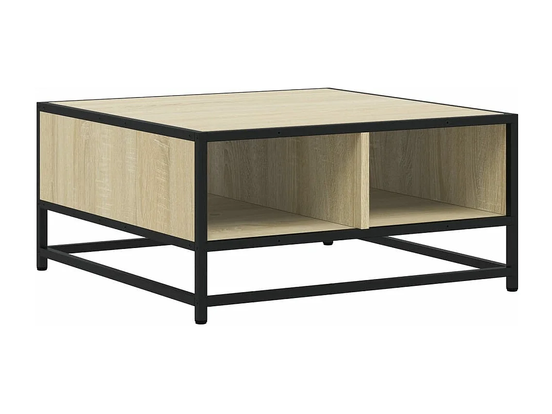 Table basse chêne sonoma 60,5x60,5x30cm bois d'ingénierie/métal