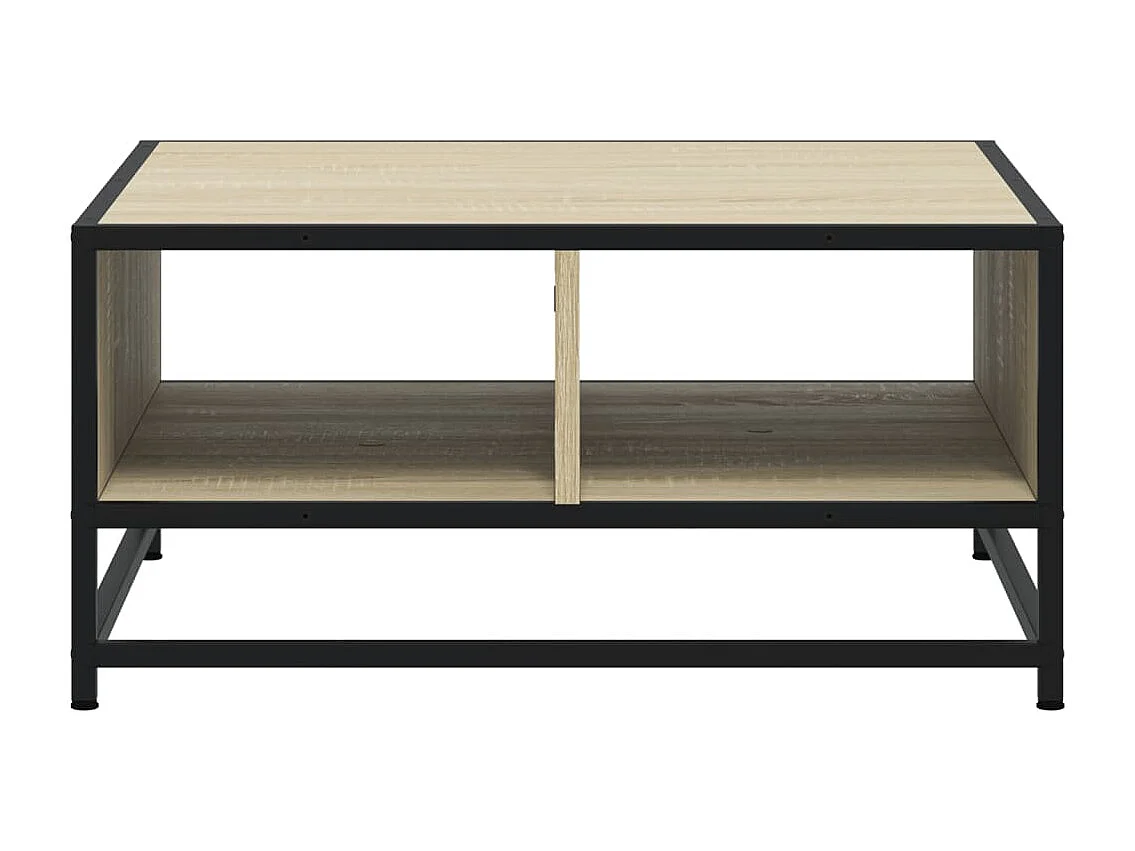 Table basse chêne sonoma 60,5x60,5x30cm bois d'ingénierie/métal